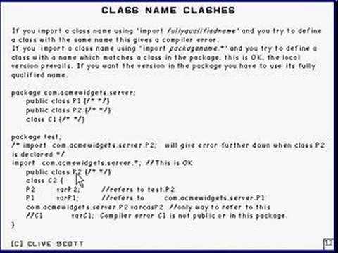 Java Tutorial 4.10 Packages Part 10/12 -  class name clashes