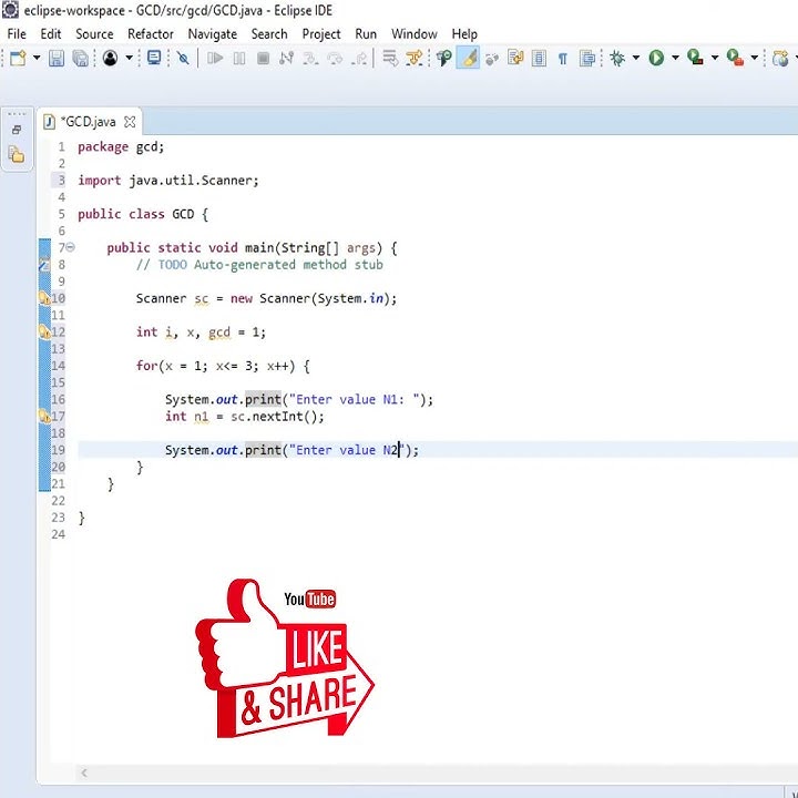 How to Find GCD (Greatest common divisor) of two Numbers using Java ...