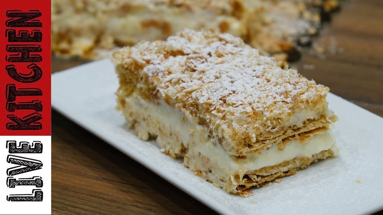 ⁣Εύκολη Τούρτα Μιλφέιγ ( ΣΥΓΚΛΟΝΙΣΤΙΚΗ )  Mille feuille recipe Live Kitchen