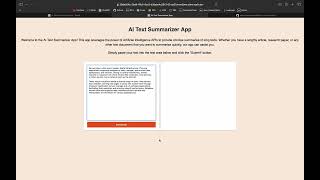 Text Summerizer Web App using Hugging Face API