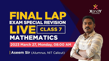 Final Lap Exam Special Revision  Live | Mathematics | Class 7 | Aseem Sir #maths #revisionlive