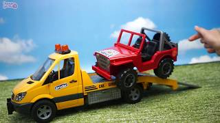 BRUDER Эвакуатор с джипом Wrecker Mercedes-Benz Игрушечные машинки Обзор игрушек. Bruder Toys. 2535