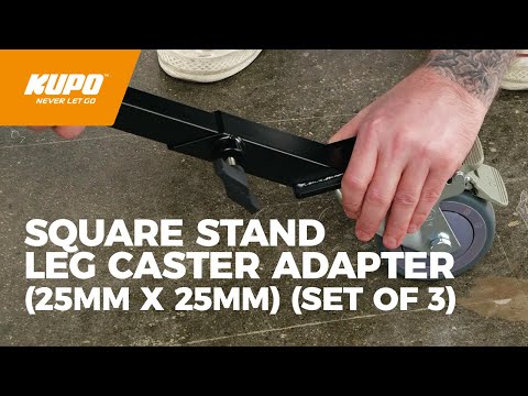 Kupo Square Stand Leg Caster Adapter (25mm x 25mm) (Set of 3)