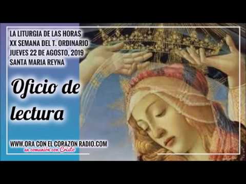 OFICIO DE LECTURA – XX SEMANA DEL T. ORDINARIO JUEVES 22 DE AGOSTO, 2019 confianza en dios