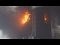 Kyiv Building in Flames After Russian Attack