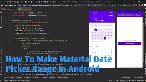 How To make Material Date Range Picker In Android With Kotlin