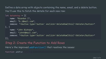 How to Dynamically Add Rows to an HTML Table Using JavaScript