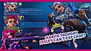 OVERCONFIDENT HARITH UNDERESTIMATE LESLEY AND THIS HAPPENED ~ MLBB LESLEY GAMEPLAY EXPLANE  💖