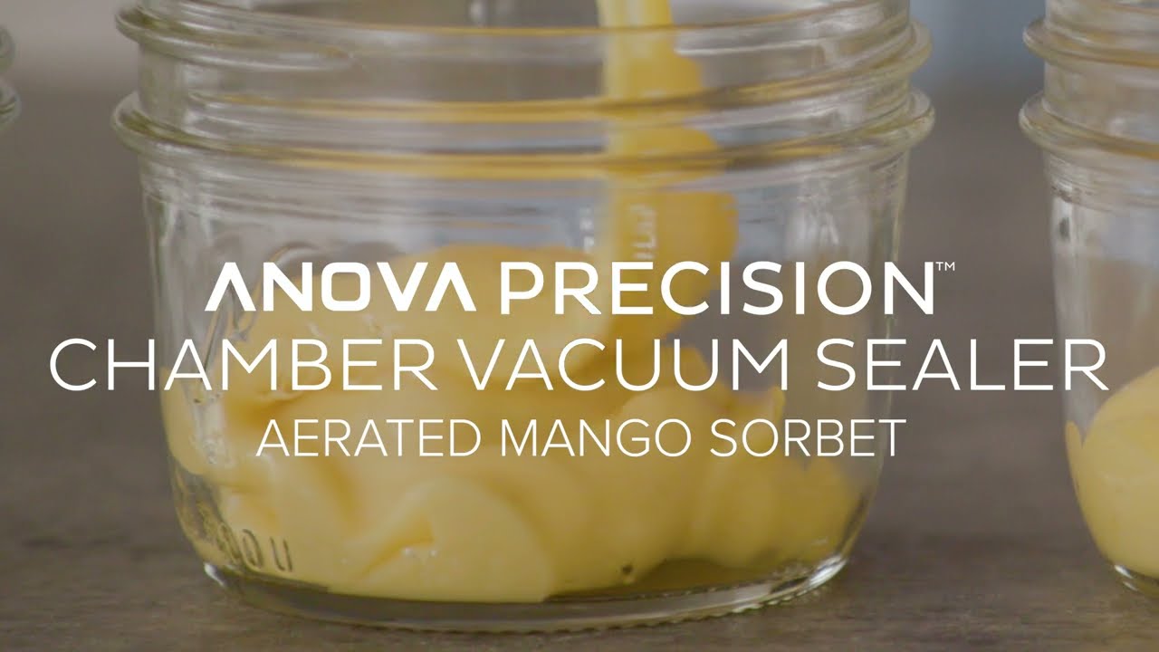 Aerated Mango Sorbet in the with the Precision™ Chamber Vacuum Sealer
