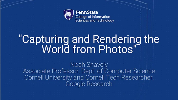 Distinguished Lecture Series: Noah Snavely