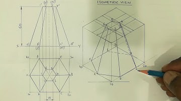 Isometric View of Frustum of an Hexagonal Pyramid | Anna University | Engineering Graphics subject