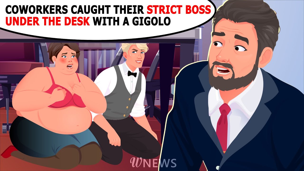 Coworkers caught their strict boss under the desk with a gigolo - YouTube