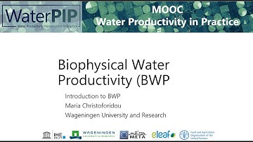 Introduction to Biophysical Water Productivity (BWP)