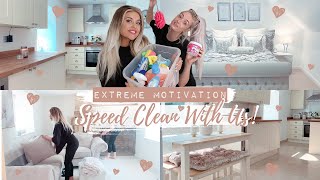 EXTREME CLEANING MOTIVATION/FULL HOUSE ROUTINE + TIPS! SPEED CLEAN WITH US! MRS HINCH HACKS!