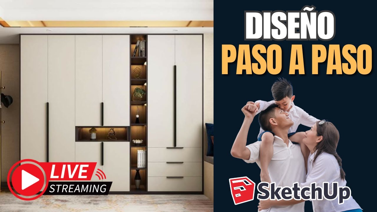 aprende a diseñar un Closet de melamina con SKETCHUP - YouTube