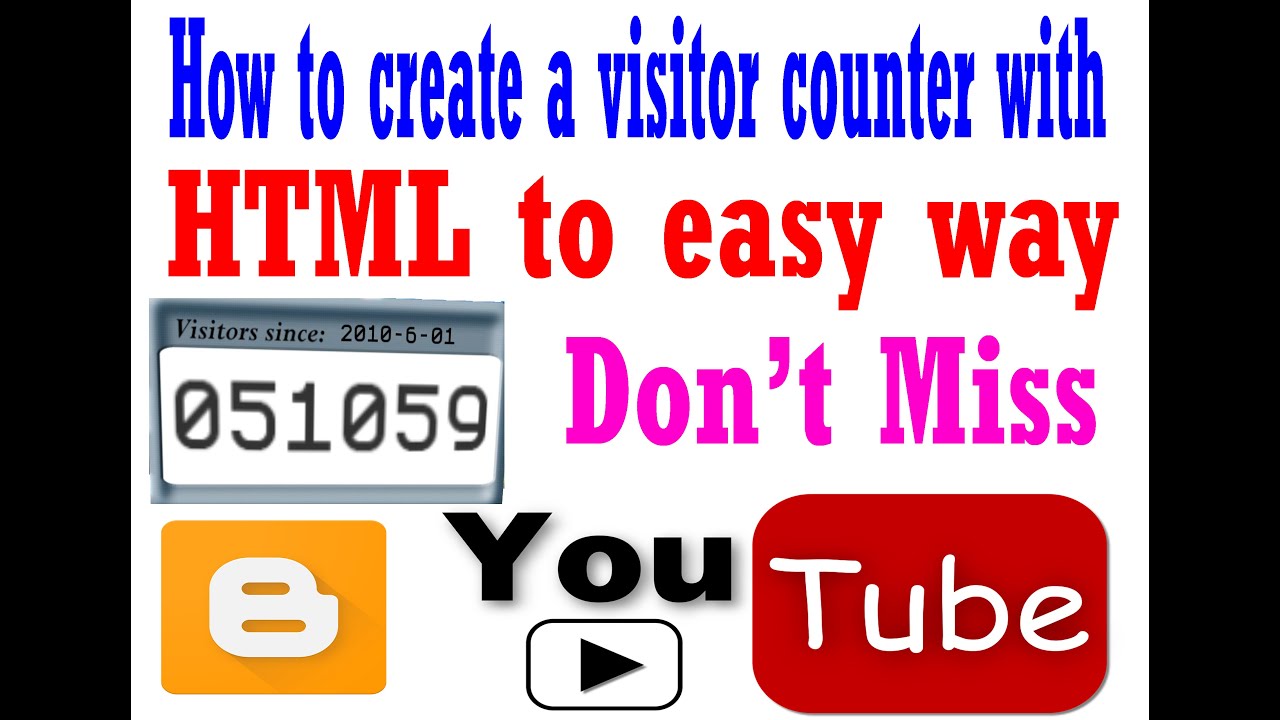 How to add a visitor counter in the any blogger and website 2020 ...