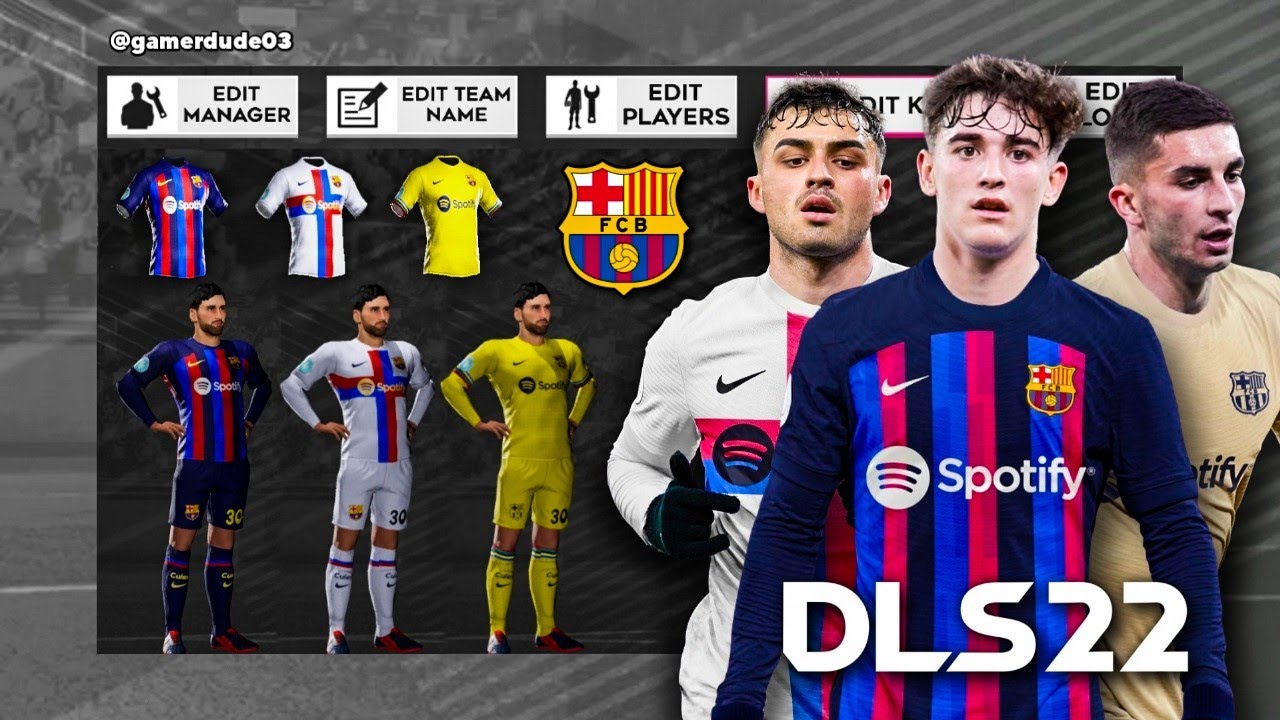 Barcelona Pro League Soccer Kits 22/23 - Barcelona PLS and PKS Kits