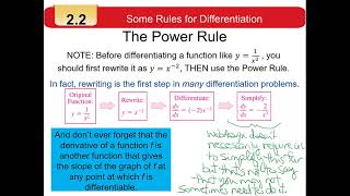 MATH 121 Sec 2.2: Derivative Formulas