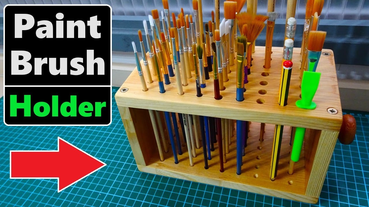 Paint Brush Storage Rack – Free Woodworking Plan.com