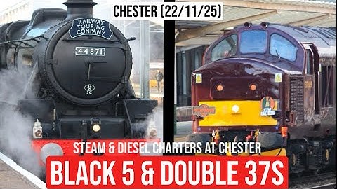 Steam & Diesel Trains at Chester (22/11/25) | Feat. Black 5 No. 44871 & WCR Diesels