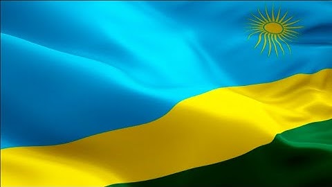 Rwanda flag closeup 1080p Full HD 1920X1080 footage video waving in wind. Rwandese flag Full HD