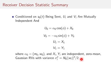Noncoherent Communication (4/12): Receiver Analysis cont.