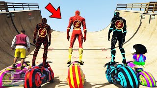 Franklin & Avengers Ultimate New Colour Bike Ramp Challenge With All Flash in GTA 5