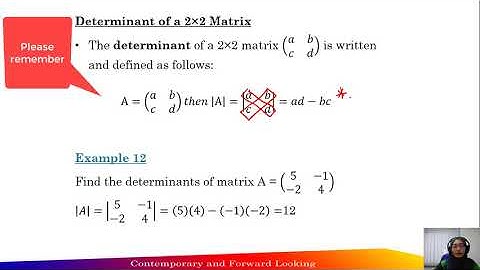 5.2  Determinant of Matrices - Determinant of a 2 × 2 Matrix