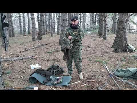 ტყეში ტანსაცმლის და ფეხსაცმლის საშრობის მოწყობა კოცონთან.#იარაღისგანხილვა