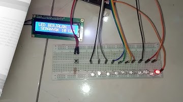 BELAJAR ARDUINO"MENYALAKAN RUNNING LED & LCD I2C DENGAN PUSH BUTTON"