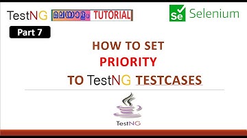 How to set priority keyword to testcases? Order of execution| TestNG Framework MalayalamTutorial