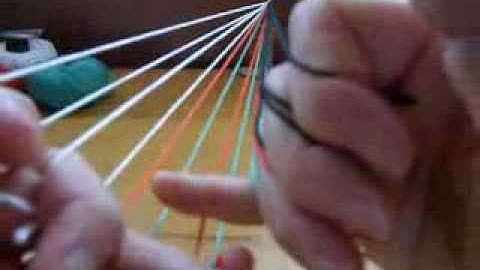 Color-linking in a 7-loop flat fingerloop braid (parts 1,2, and 3)
