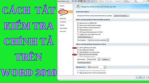 Cách bỏ gạch đỏ trong word 2010