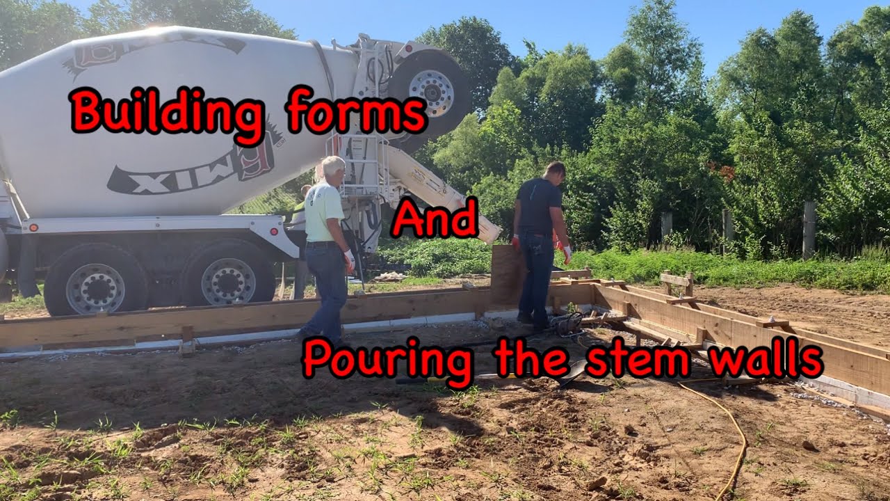 Building formwork and pouring the stem walls for the new 50’x100’ garage