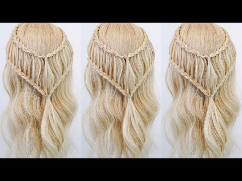 How To Ladder braid For Beginners - Easy Braided Half Up Half Down Hairstyle - Waterfall Braid