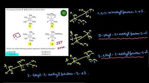 IIT ADVANCED 2020 SOLUTION - Newman projections P, Q, R and S are shown below
