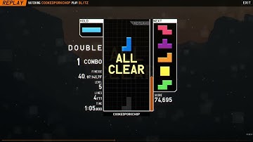 NEW DT CANNON PERFECT CLEAR LOOP [tetrio] 143221 blitz score