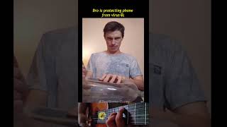 Bro is Protecting Phone From Virus🥀 #shorts #guitar #funny #trend #vibes