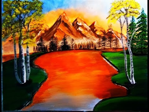 Beautiful Paintings Of Nature Acrylic For Beginners Acrylic Painting Ideas Youtube