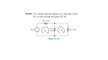 Problem P2.69 (Hambley 7th Ed) Electrical Engineering: Principles and Applications. Mesh-Current.