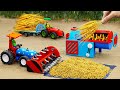 Diy tractor mini bulldozer making threshing machine  diy planting  harvesting rice field  hp mini