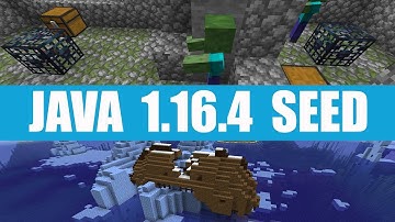 Minecraft Java 1.16.4 Seed: Titanic shipwreck, double dungeon, and taiga village all near spawn