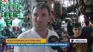 Yazlık Ayakkabılar Vitrinlerde