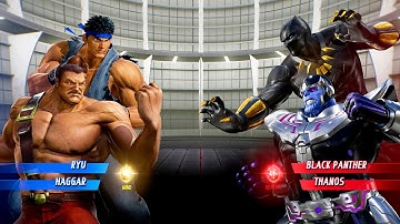 Ryu & Haggar vs Black Panther & Thanos (Hardest AI) - Marvel vs Capcom Infinite