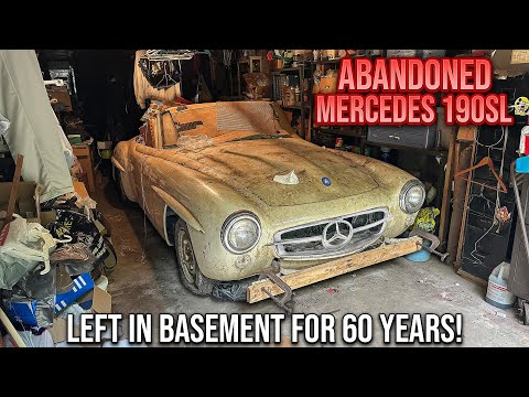 Видео: Первая мойка за 60 лет: брошенный в подвале Mercedes 190SL! | Реставрация детейлинга автомобилей