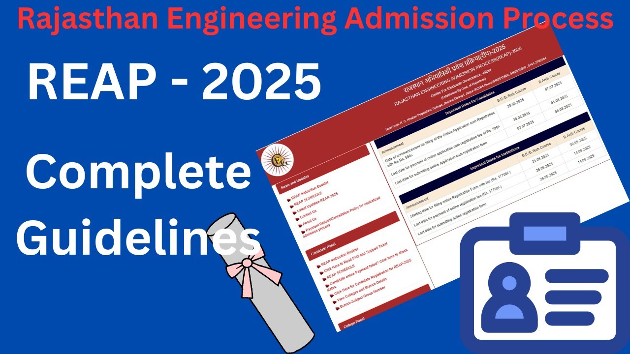 REAP - 2025 Complete Guidelines | Changes in REAP -2025 | Important Dates