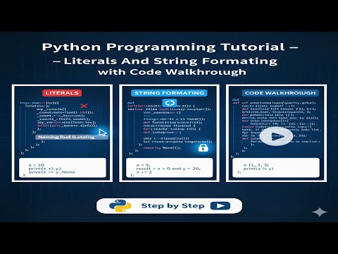 Python Programming Tutorial - Literals And String Formatting with code walkthrough