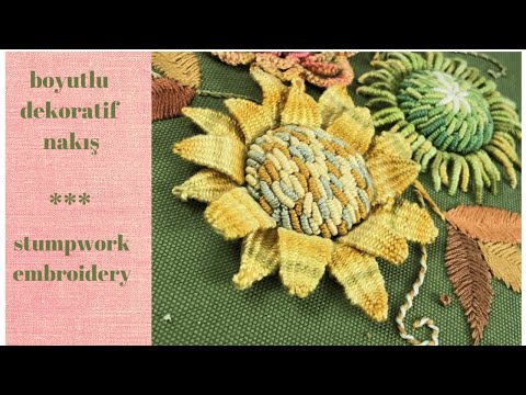 DOKUMA TEKNİĞİ ÇİÇEK /BOYUTLU EL NAKIŞI (2)/ WOVEN PİCOT STUMPWORK FLOWERS (2)