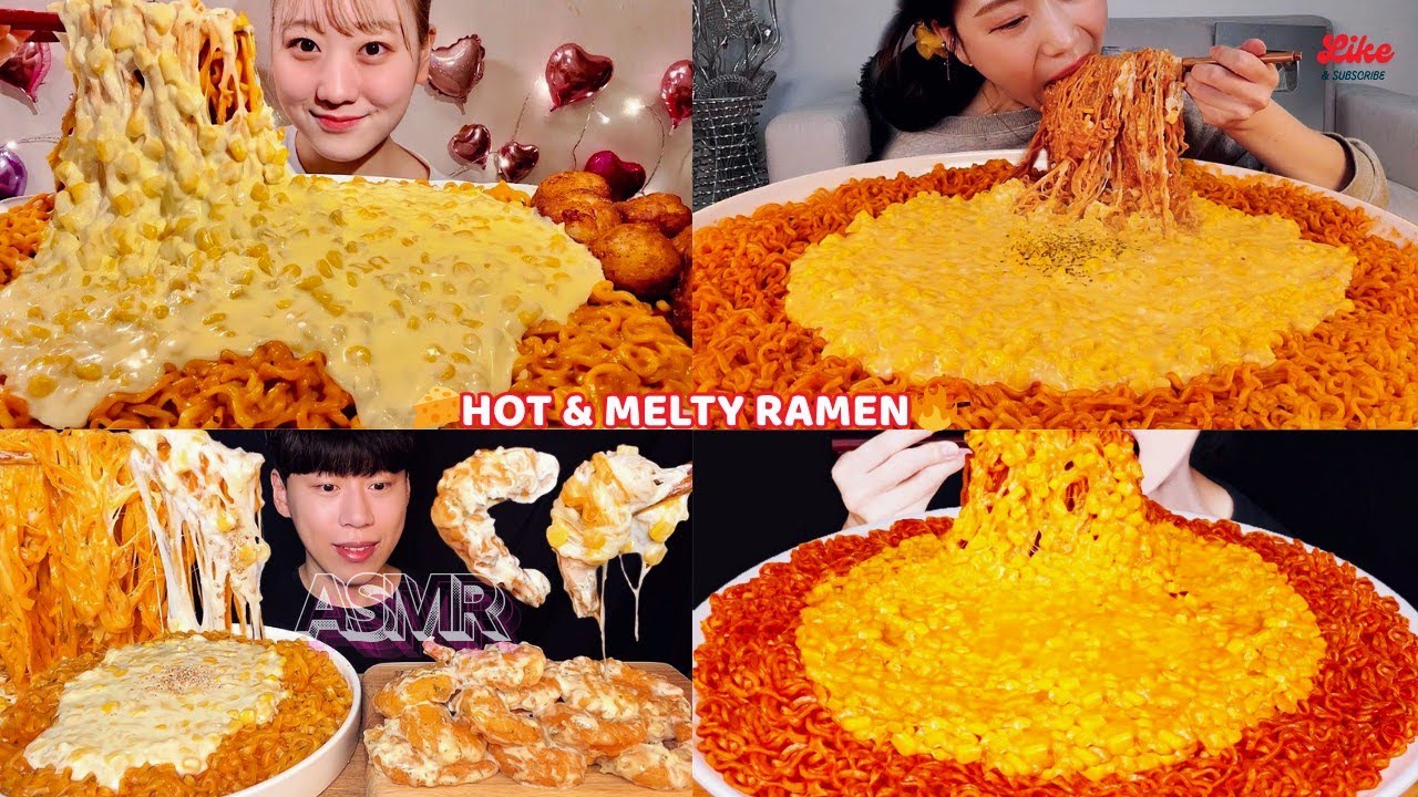 🔥 ASMR Mukbang: Corn Cheese Buldak Fire Noodles | Spicy Paradise