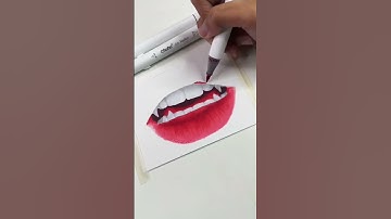 Drawing lips using Ohuhu brush markers #shorts
